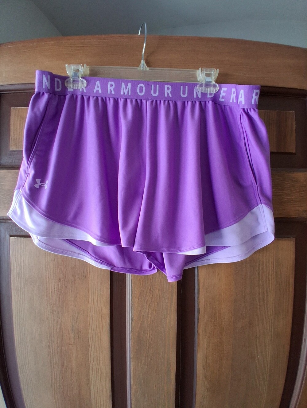 Under Armour Heat Pink Play Up 3.0 Purple Athletic Running Shorts Plus Size 2X